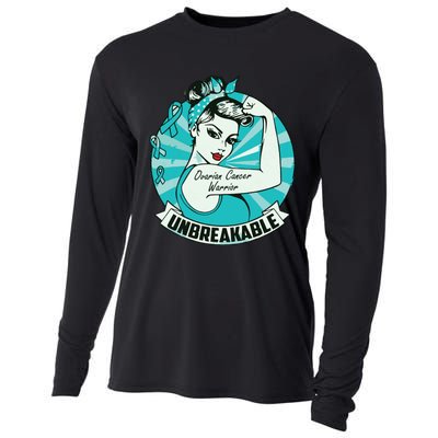 Ovarian Cancer Awareness Warrior Unbreakable Support Squad Cooling Performance Long Sleeve Crew