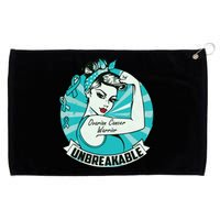 Ovarian Cancer Awareness Warrior Unbreakable Support Squad Grommeted Golf Towel