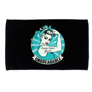 Ovarian Cancer Awareness Warrior Unbreakable Support Squad Microfiber Hand Towel