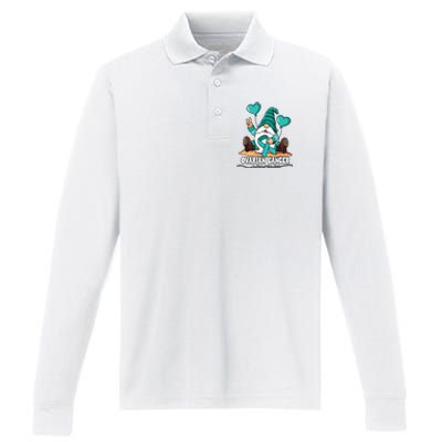 Ovarian Cancer Awareness Performance Long Sleeve Polo