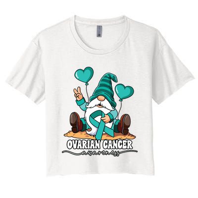 Ovarian Cancer Awareness Women's Crop Top Tee