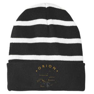 Orion Constellation Astronomy Lover Stargazing Striped Beanie with Solid Band