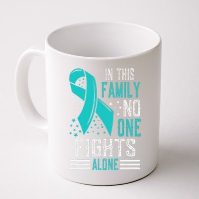 Ovarian Cancer Awareness Month Teal Rainbow Ribbon Gift Coffee Mug