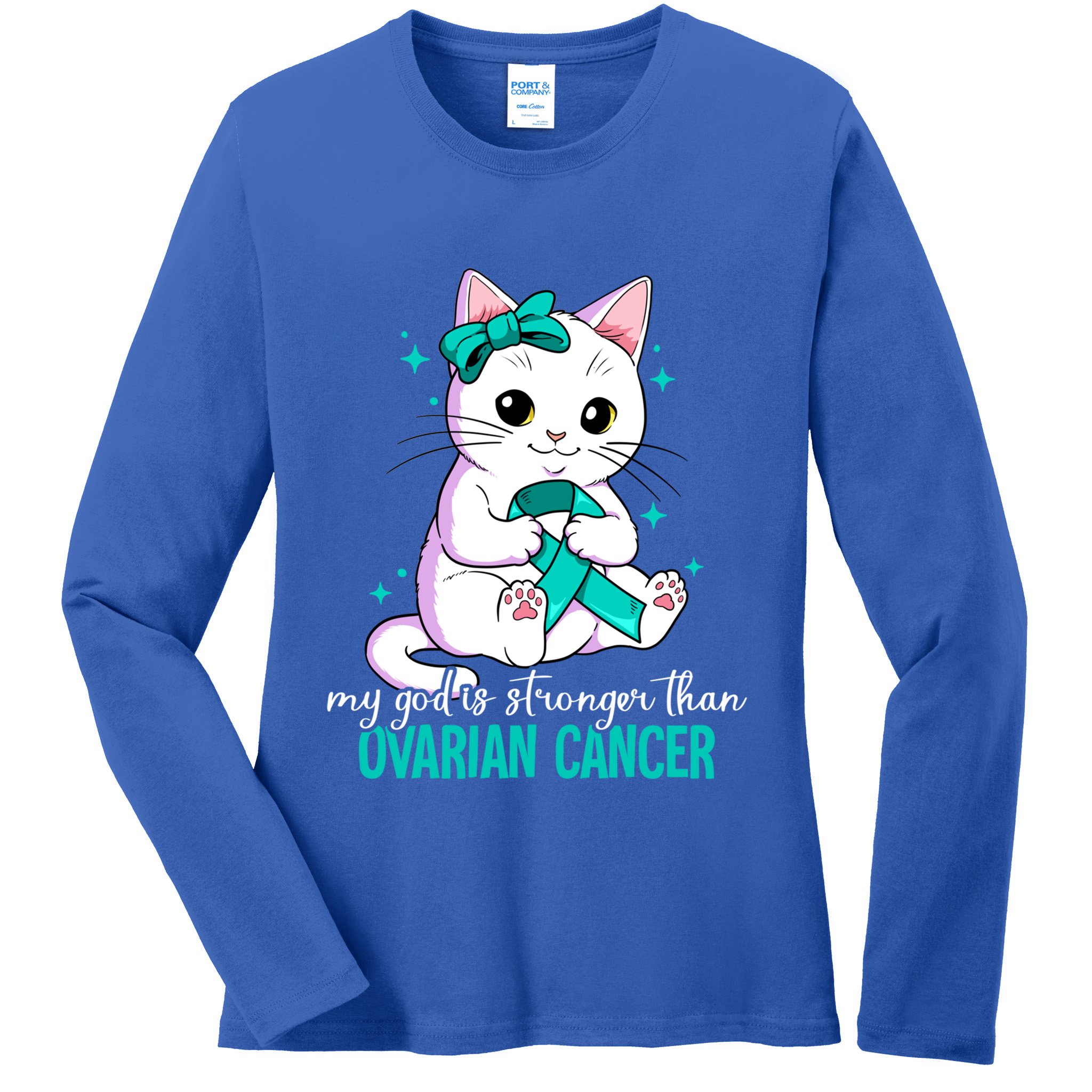 Ovarian Cancer Awareness Gift Ladies Long Sleeve Shirt