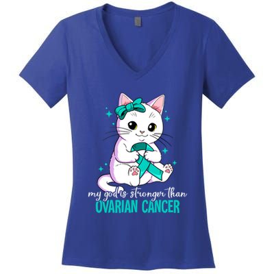 Ovarian Cancer Awareness Gift Women's V-Neck T-Shirt