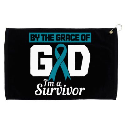 Ovarian Cancer Awareness Month Woman Teal Ribbon Survivor Grommeted Golf Towel