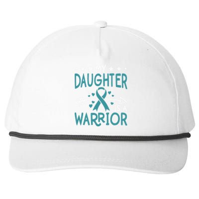 Ovarian Cancer Awareness My Daughter Is A Warrior Gift Snapback Five-Panel Rope Hat