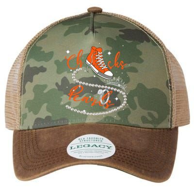 Orange Chucks And Pearls Legacy Tie Dye Trucker Hat