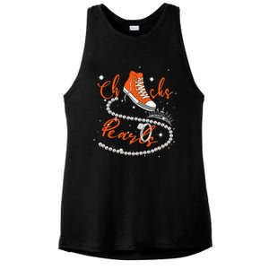 Orange Chucks And Pearls Ladies PosiCharge Tri-Blend Wicking Tank