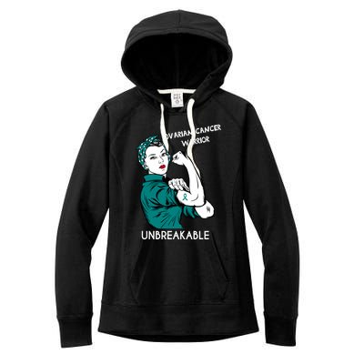 Ovarian Cancer Awareness Month Unbreakable Warrior Gift Women's Fleece Hoodie