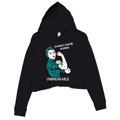 Ovarian Cancer Awareness Month Unbreakable Warrior Gift Crop Fleece Hoodie