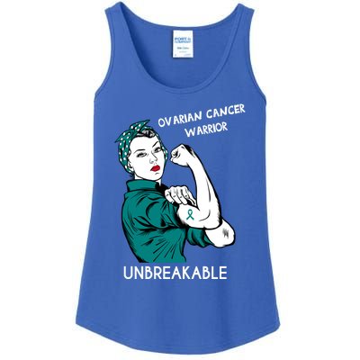 Ovarian Cancer Awareness Month Unbreakable Warrior Gift Ladies Essential Tank