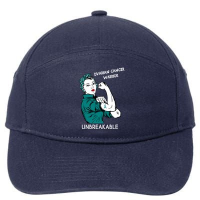 Ovarian Cancer Awareness Month Unbreakable Warrior Gift 7-Panel Snapback Hat