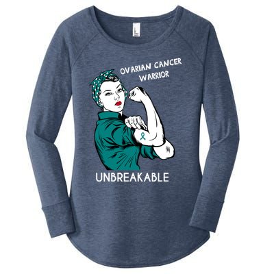 Ovarian Cancer Awareness Month Unbreakable Warrior Gift Women's Perfect Tri Tunic Long Sleeve Shirt