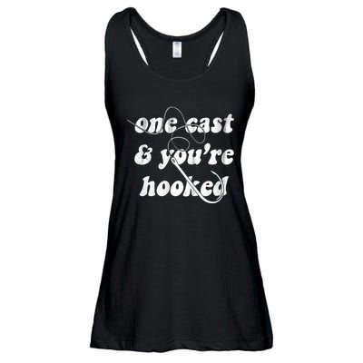 One Cast And Youre Hooked Fishing Ladies Essential Flowy Tank