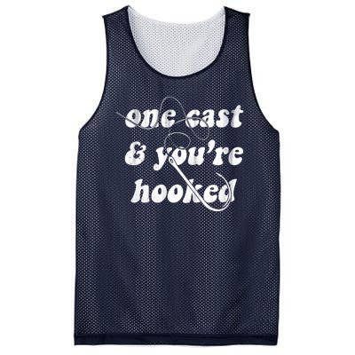 One Cast And Youre Hooked Fishing Mesh Reversible Basketball Jersey Tank