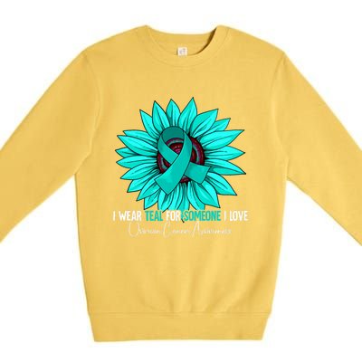 Ovarian Cancer Awareness Gift Ovarian Cancer Awareness Premium Crewneck Sweatshirt