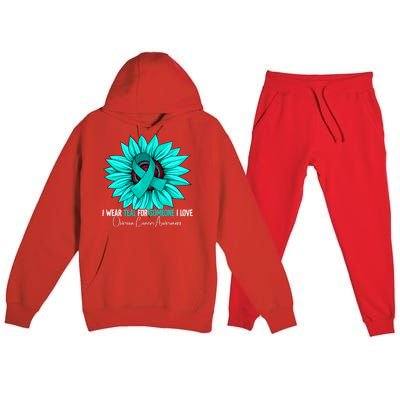 Ovarian Cancer Awareness Gift Ovarian Cancer Awareness Premium Hooded Sweatsuit Set