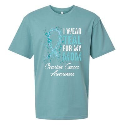 Ovarian Cancer Awareness I Wear Teal For My Mom Mother Sueded Cloud Jersey T-Shirt