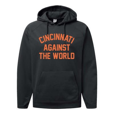 Ohio Cincinnati Against The World Performance Fleece Hoodie