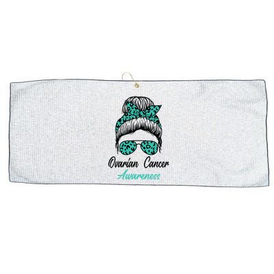 Ovarian Cancer Awareness Messy Bun Support Women Large Microfiber Waffle Golf Towel