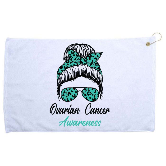 Ovarian Cancer Awareness Messy Bun Support Women Grommeted Golf Towel