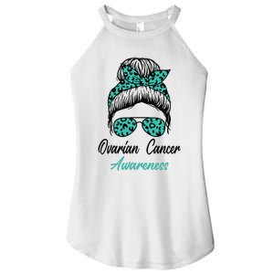 Ovarian Cancer Awareness Messy Bun Support Women Women's Perfect Tri Rocker Tank