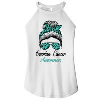 Ovarian Cancer Awareness Messy Bun Support Women Women's Perfect Tri Rocker Tank