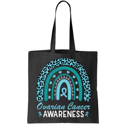 Ovarian Cancer Awareness Month Teal Rainbow Ribbon Bag