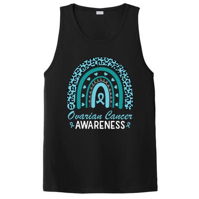 Ovarian Cancer Awareness Month Teal Rainbow Ribbon PosiCharge Competitor Tank