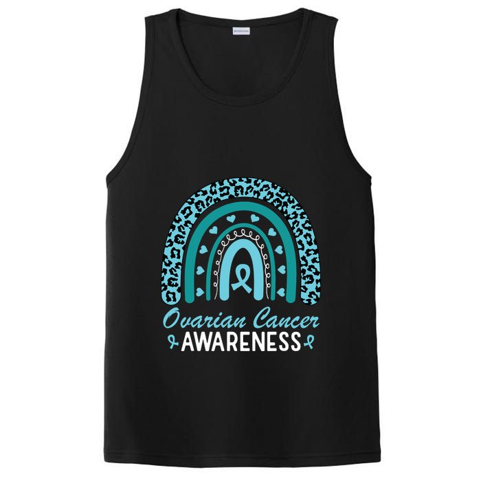 Ovarian Cancer Awareness Month Teal Rainbow Ribbon PosiCharge Competitor Tank