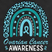 Ovarian Cancer Awareness Month Teal Rainbow Ribbon Hat