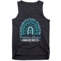 Ovarian Cancer Awareness Month Teal Rainbow Ribbon Tank Top