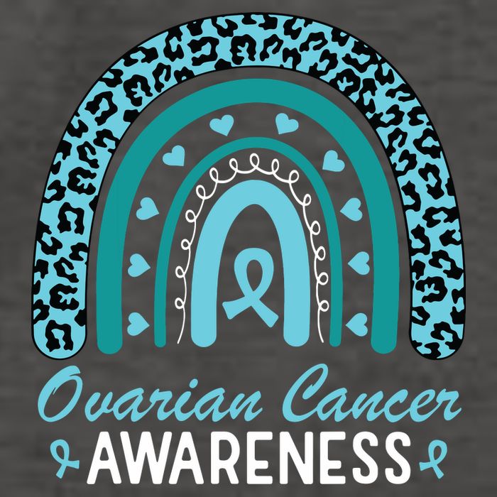 Ovarian Cancer Awareness Month Teal Rainbow Ribbon Vector Backpack