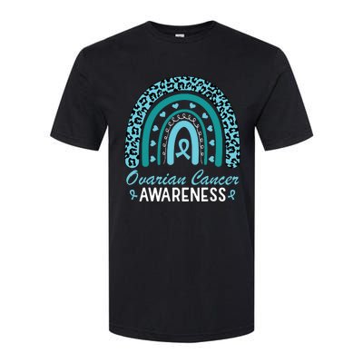 Ovarian Cancer Awareness Month Teal Rainbow Ribbon Softstyle CVC T-Shirt