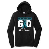 Ovarian Cancer Awareness By The Grace Of Im A Survivor Women's Pullover Hoodie