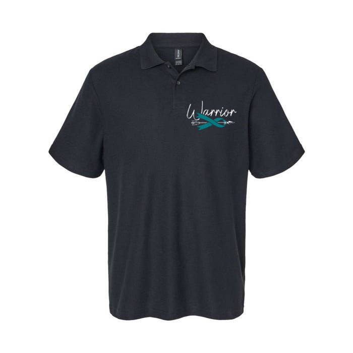 Ovarian Cancer Awareness Month Woman Teal Ribbon Warrior Softstyle Adult Sport Polo