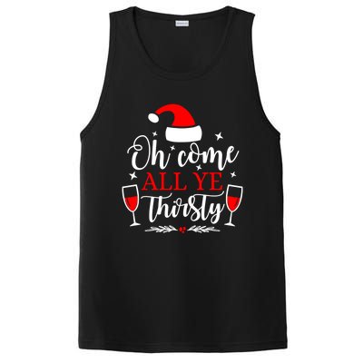 Oh Come All Ye Thirsty Santa Claus Wine Lover Christmas Gift PosiCharge Competitor Tank