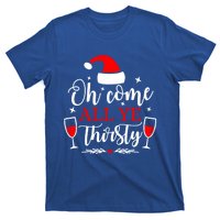 Oh Come All Ye Thirsty Santa Claus Wine Lover Christmas Gift T-Shirt