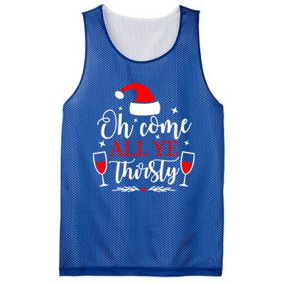 Oh Come All Ye Thirsty Santa Claus Wine Lover Christmas Gift Mesh Reversible Basketball Jersey Tank