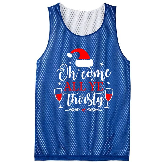 Oh Come All Ye Thirsty Santa Claus Wine Lover Christmas Gift Mesh Reversible Basketball Jersey Tank