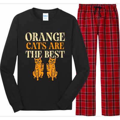 Orange Cats Are The Best Feline Tabby Kitty Long Sleeve Pajama Set