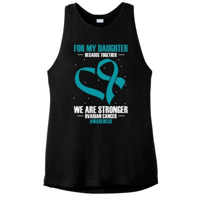 Ovarian Cancer Awareness My Daughter Together Teal Ribbon Gift Ladies PosiCharge Tri-Blend Wicking Tank