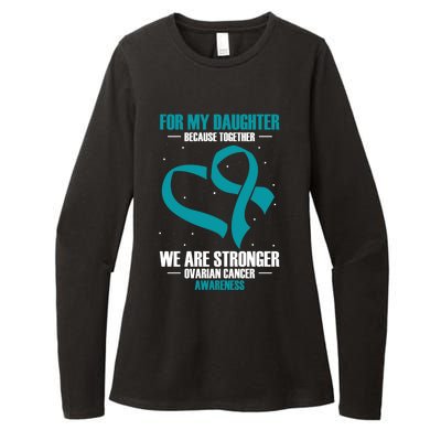 Ovarian Cancer Awareness My Daughter Together Teal Ribbon Gift Womens CVC Long Sleeve Shirt