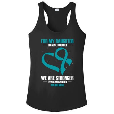 Ovarian Cancer Awareness My Daughter Together Teal Ribbon Gift Ladies PosiCharge Competitor Racerback Tank