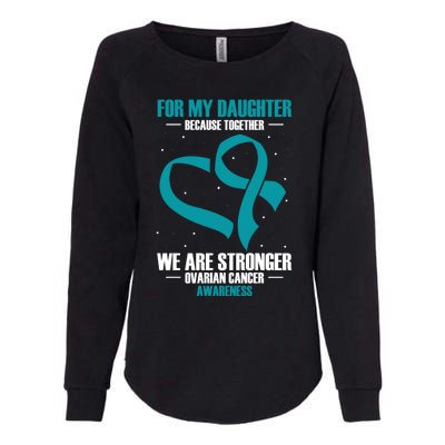 Ovarian Cancer Awareness My Daughter Together Teal Ribbon Gift Womens California Wash Sweatshirt