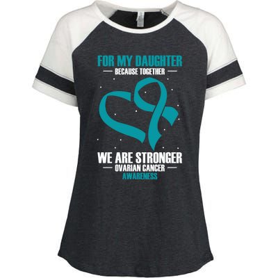 Ovarian Cancer Awareness My Daughter Together Teal Ribbon Gift Enza Ladies Jersey Colorblock Tee