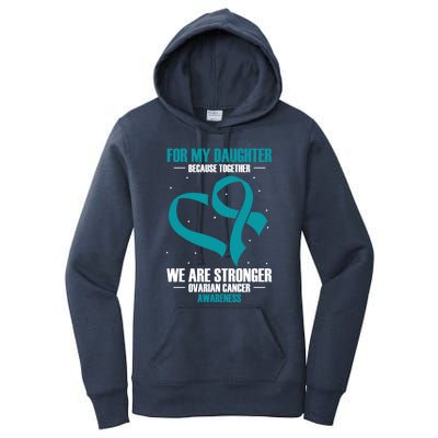 Ovarian Cancer Awareness My Daughter Together Teal Ribbon Gift Women's Pullover Hoodie