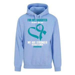 Ovarian Cancer Awareness My Daughter Together Teal Ribbon Gift Unisex Surf Hoodie