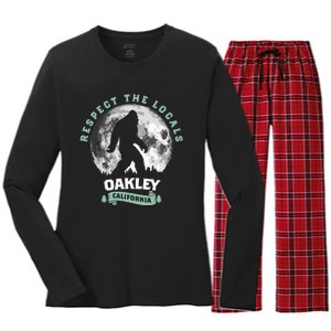 Oakley California Bigfoot Night Walk Retro Women's Long Sleeve Flannel Pajama Set 